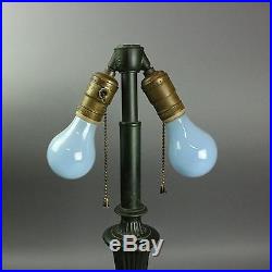 Antique Arts and Crafts Bradley and Hubbard Slag Glass Table Lamp