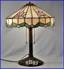 Antique BRADLEY & HUBBARD B&H LampArts & CraftsMissionLeaded Stain GlassSlag