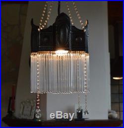 Antique-Bohemian-ART-NOUVEAU-1920s-Glass-Tubes-CEILING-LIGHT-LAMP-Fixture