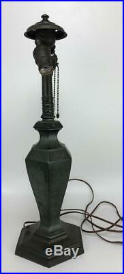 Antique CLASSIQUE Signed Arts Crafts Handel-era Reverse Painted Glass Shade Lamp