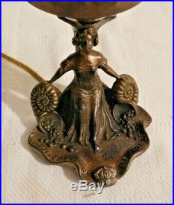 Antique Carnival 1909 New York Art Deco Lady Figural Lamp #1960