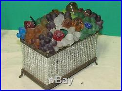 Antique Ccech Art Deco Glass Fruit Basket Lamp Czechoslovakia