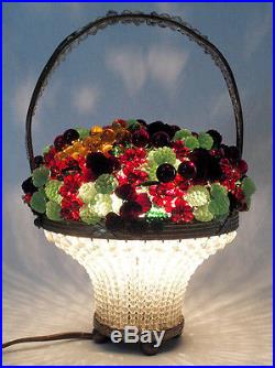 Antique Czechoslovakia Czech Glass Fruit Lamp Art Nouveau