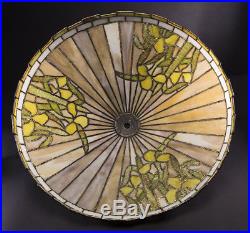 Antique Early 1920's Arts Crafts Slag Glass Leaded Lamp Bradley Hubbard Handel