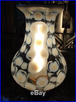 Antique Fenton French Opalescent Coin Dot Pancake Lamp