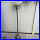 Antique Floor Lamp Art Deco Torchiere Ornate WithAlabaster On Base 16 Glass shade