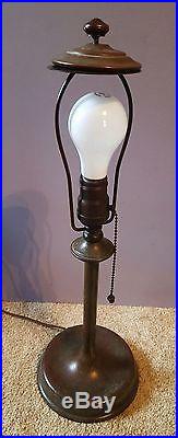 Antique Handel / Unique Arts & Crafts Leaded Slag Stained Glass Lamp NR