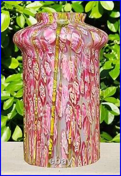 Antique Kralik Millefiori Murano Style Textured Art Glass Lamp Shade MINT