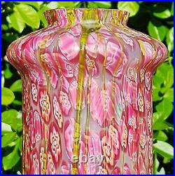Antique Kralik Millefiori Murano Style Textured Art Glass Lamp Shade MINT