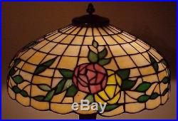 Antique Lamb Bros. Arts & Crafts Leaded Slag Stained Glass Tiffany Era Lamp NR