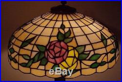 Antique Lamb Bros. Arts & Crafts Leaded Slag Stained Glass Tiffany Era Lamp NR