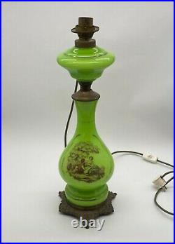 Antique Lamp Vintage Art Nouveau Green Pretoleumlampe Table 1900 Gründerzeit