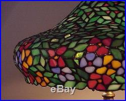 Antique Leaded Stained Slag Glass Arts & Crafts Unique Handel Lamp Tiffany Era