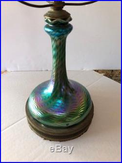 Antique Loetz Phanomen Art Glass Lamp