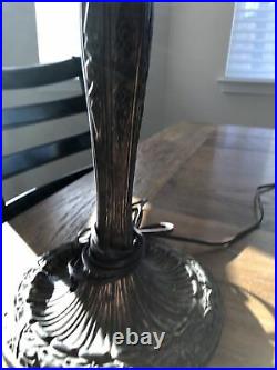 Antique Miller Lamp ML CO 233 6-Panel Slag Glass Lamp Art Nouveau