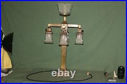 Antique Mission Arts And Crafts Newel Post Lamp