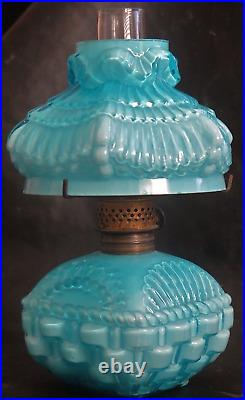Antique Mt. Washington Peach Blow Shinny Art Glass Miniature Oil Lamp Shade