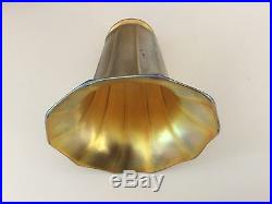 Antique QUEZAL Signed Aurene Glass Shade Art Nouveau Lamp Shade