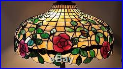 Antique R. Williamson Leaded Slag Art Glass Floral Lamp Handel Tiffany Era