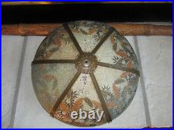 Antique Reverse Painted Glass Lamp Shade ONLY