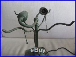 Antique Signed Bradley & Hubbard 471 Lily Pad Arts & Crafts Slag Glass Lamp Base