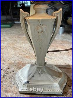 Antique Slag Glass Lamp Nouveau Arts & Crafts