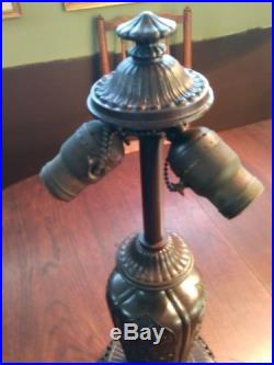 Antique Slag Glass Lamp Shade 8 Panel Arts Craft Miller Bradley Hubbard EXC+++
