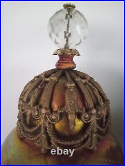 Antique Steuben Pair lamp Shades No base Art Glass 3.25 fitter 13h Aurene