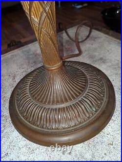 Antique Tiffany Style Heavy Bronze Finish Iron Lamp Base for Stained Glass Shade