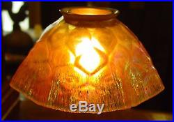 Antique Tiffany candle lamp with rare honeycomb shade-15286