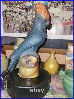 Antique Tiffin Parrot Lamp Art Deco