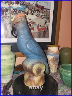 Antique Tiffin Parrot Lamp Art Deco