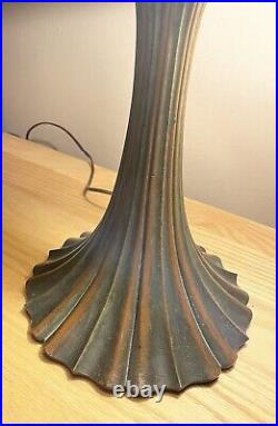 Antique Urn Carmel Slag Glass Table Lamp