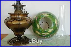 Antique Victorian Gwtw Old Arts And Crafts Art Nouveau Deco Kerosene Oil Lamp