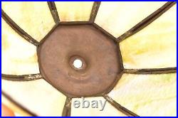 Antique Victorian Marbled ART NOUVEAU Deco CURVED SLAG STAINED GLASS LAMP Shade