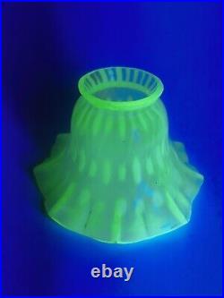 Antique Victorian Vaseline Uranium Glass Lamp Shade