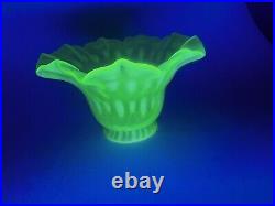 Antique Victorian Vaseline Uranium Glass Lamp Shade