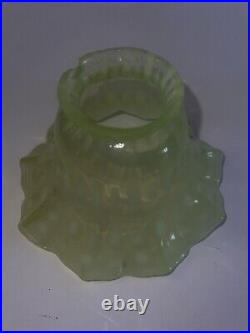 Antique Victorian Vaseline Uranium Glass Lamp Shade