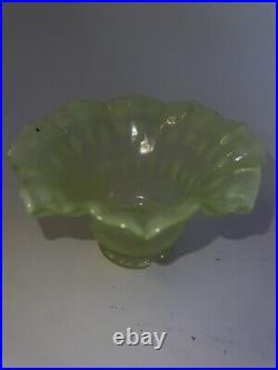 Antique Victorian Vaseline Uranium Glass Lamp Shade