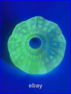 Antique Victorian Vaseline Uranium Glass Lamp Shade