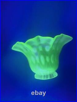 Antique Victorian Vaseline Uranium Glass Lamp Shade