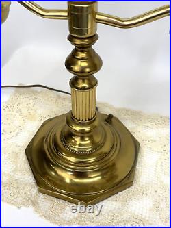 Antique Vtg PAIR Art Deco Victorian Brass Student Oil Lamp Boudoir Desk Accent