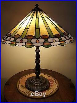 Antique Wilkinson Arts & Crafts Leaded Slag Art Glass Lamp Handel Tiffany Era