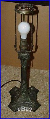 Antique Wilkinson Arts & Crafts Leaded Slag Stained Glass Handel Era Lamp NR