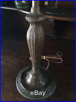 Antique vintage slag glass arts crafts mission handel bradley hubbard era lamp