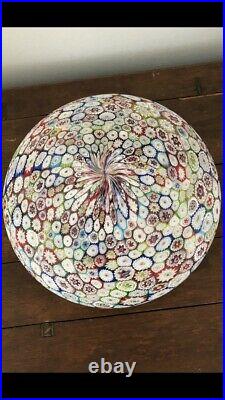 Art Deco 1930s Italian Murano Millefiori Mushroom rare Large Glass Shade Lamp