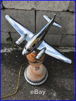 Art Deco Akro Agate Airplane Lamp