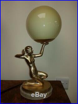 Art Deco Figural Lady Lamp Lorenzl