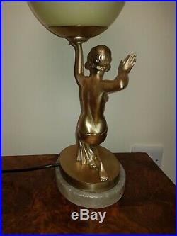 Art Deco Figural Lady Lamp Lorenzl