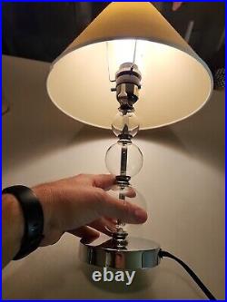Art Deco Glass 3 Globe Lamp Chrome With Shade